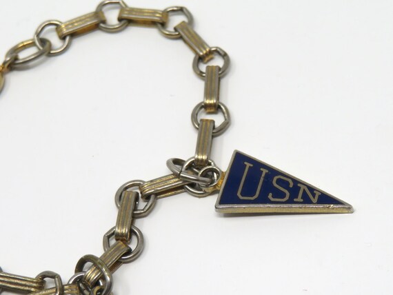 Vintage 1960s USN Navy Charm Bracelet - Military … - image 4