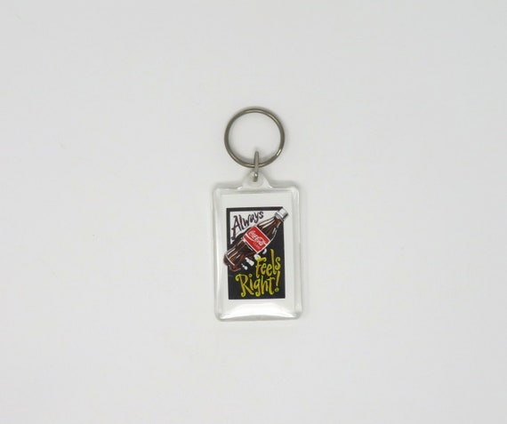 Vintage 1990s Coca-Cola Keychain - Always Feels Right Slogan
