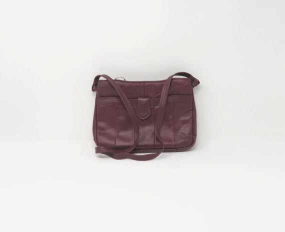 Vintage 1980s Purse - Maroon With Small Inner Change Purse 
