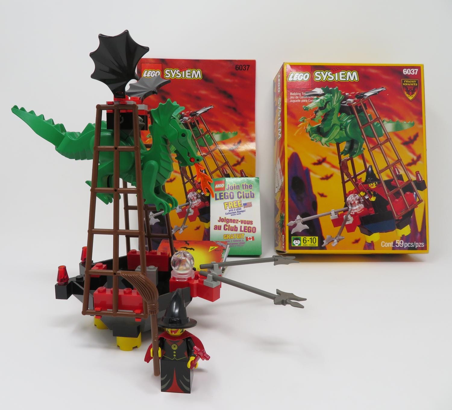 Vintage 1990s LEGO Witch's Windship 6037 | Fright Knights Set