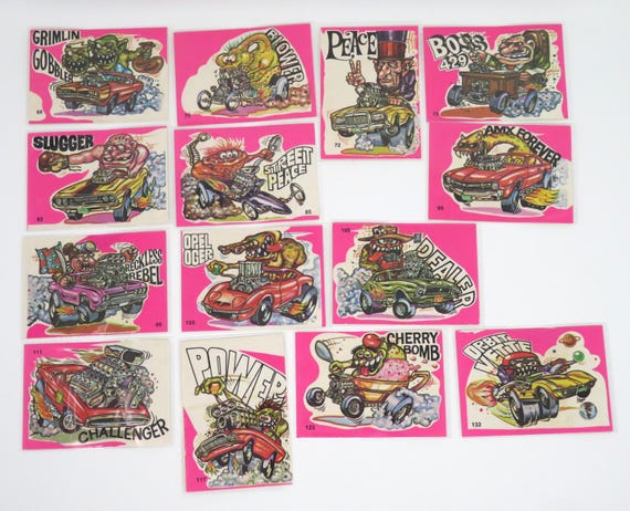 Vintage 1970s Donruss Fantastic Odd Rods Series 1 Stickers Non