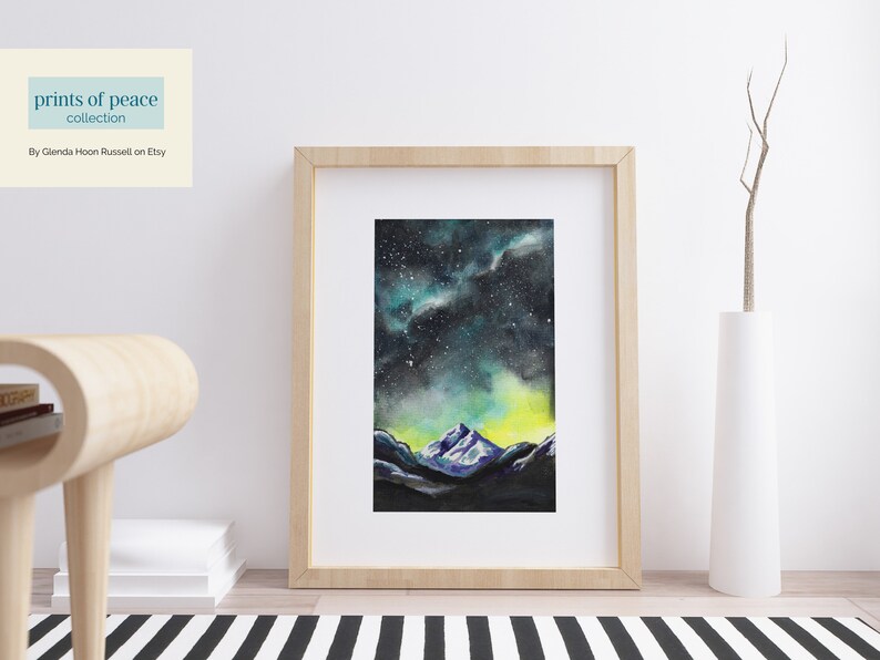 Watercolor Milky Way /& Mountains 8 x 10 Milky Way Water Color Print Milky Way and Stars Lovers Celestial Artwork Print