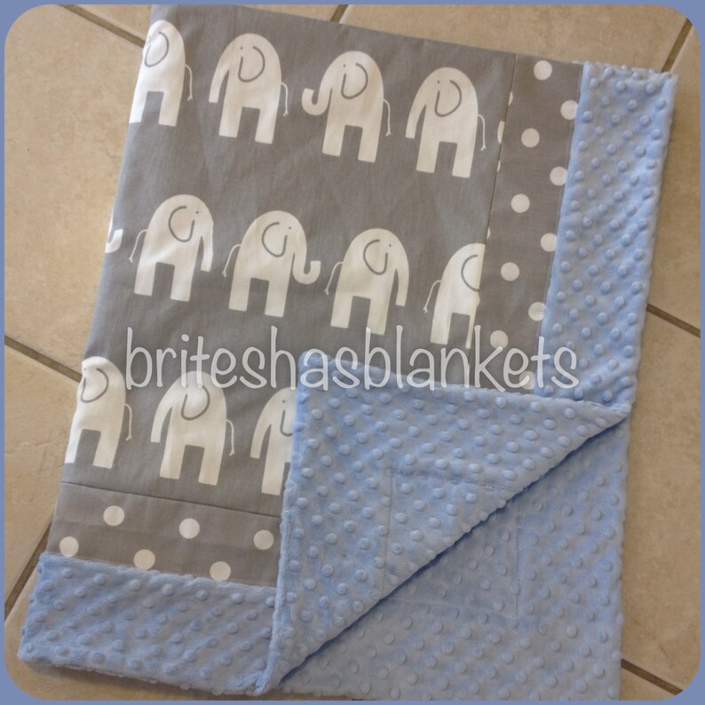 baby pink minky dot Baby pink elephant blanket grey chevron and elephant