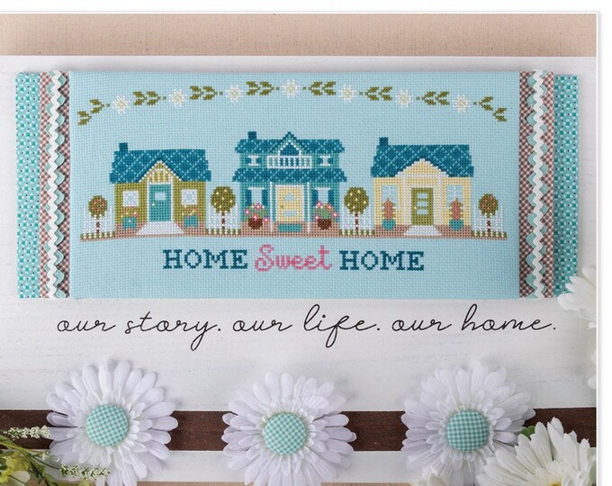 Home Sweet Home Cross Stitch Pattern by the Fat Quarter Shop, It's Sew Emma, Houses, House