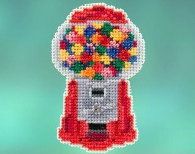 Gumball Machine Beaded Counted Cross Stitch Kit Spring Bouquet Collection by Mill Hill MH18-2014 Glass Beads with Treasure