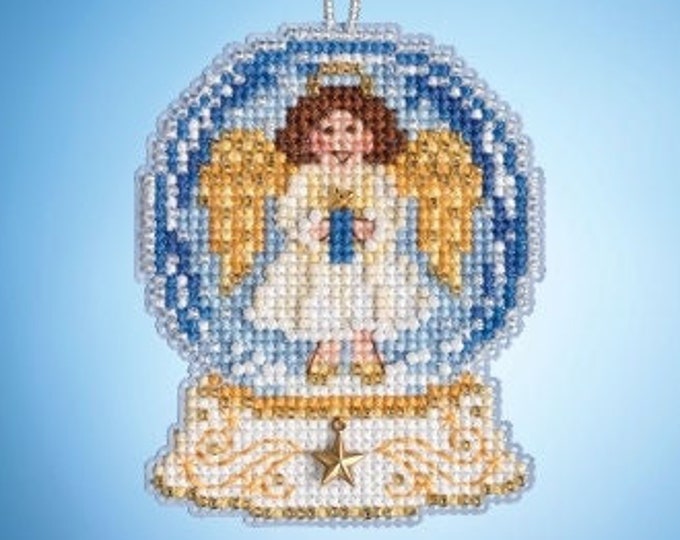 Angel Snow Globe Beaded Counted Cross Stitch Kit Christmas Snow Globe Collection by Mill Hill MH16-1935 Glass Beads with Charm