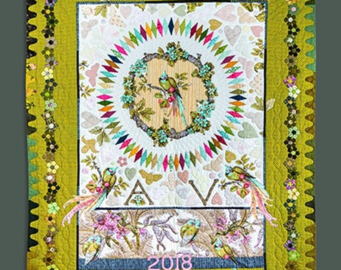 Parrot Bird Applique Quilt Pattern by Quilt Mania Anne Varley Finished Size 61"x 77.5"