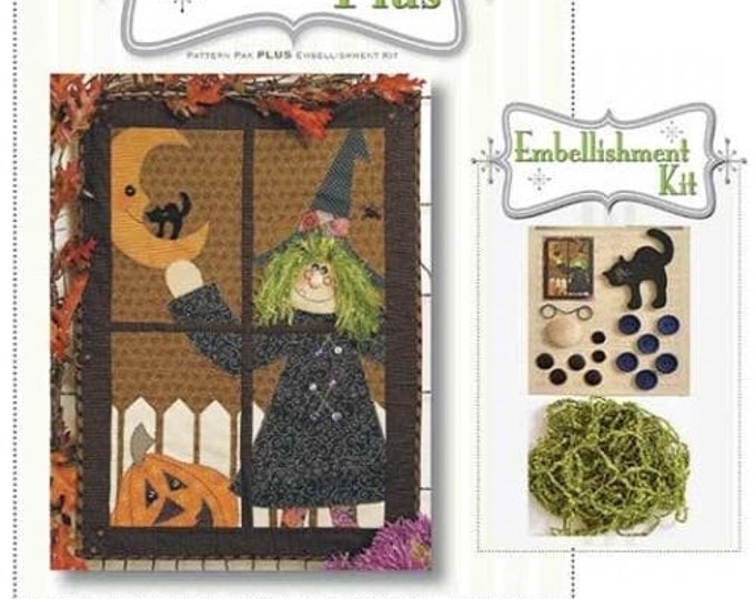Happy Hauntings Halloween Pattern Plus Embellishments Wall Hanging Pattern by Happy Hollow Designs 22" x 30"