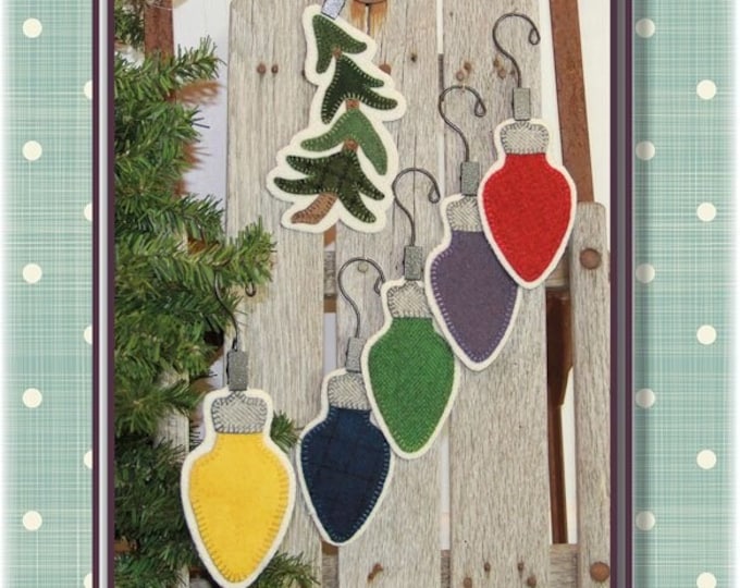 Tree & Lights Christmas Ornaments Wool Applique Pattern by Patch Abilities