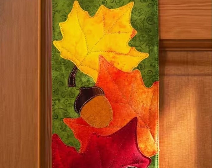 A-Door-naments November Leaves Pattern by Shabby Fabrics Size 5" x 14 1/4" Quilting & Sewing Pattern