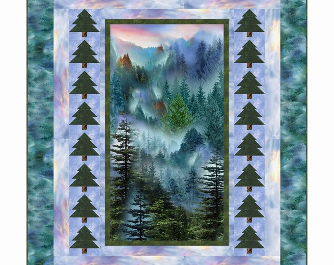 Mountain Forest Quilt Pattern by Castillejacotton.com 54" x 64"