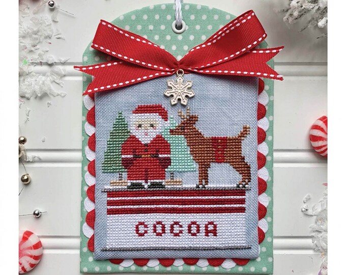 Christmas in the Kitchen Cocoa Cross Stitch Pattern by Misty Pursel Luminous Fiber Arts Holiday, Santa, Reindeer