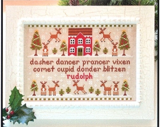 Reindeer Games Counted Cross Stitch Pattern by Country Cottage Needleworks, Christmas