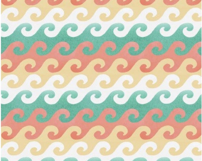 Beach Travel Waves Quilting Fabric by Three Wishes By The Yard