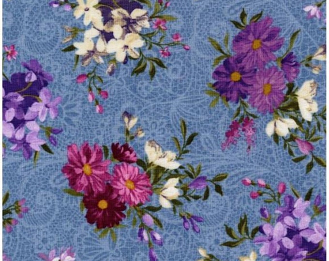 Masterpiece JT-C8490 Blue Floral Bouquets of Flowers Fabric by Timeless Treasures 2021