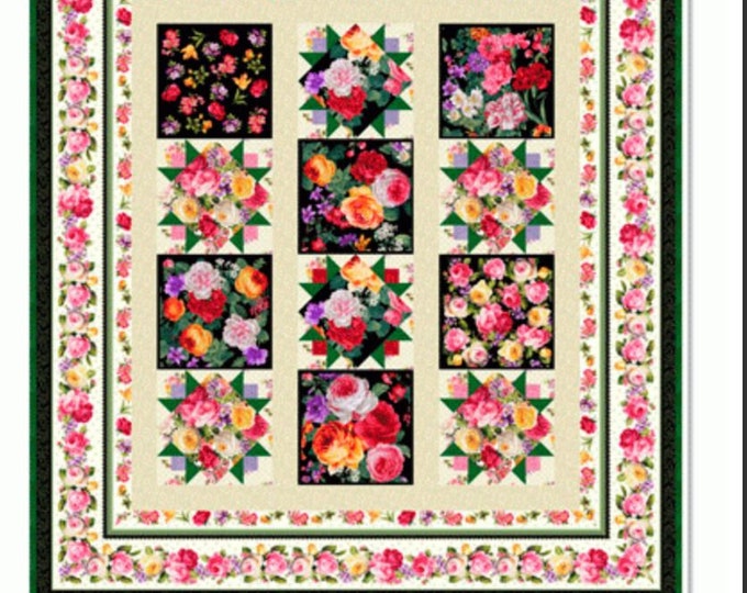 Midsummer Stroll Pieced Quilt Pattern by Black Cat Creations, Jackie Theriot Finished Size 51.5" x 56.5"