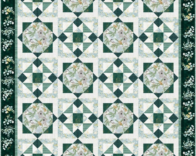 Sweet Wintergreen Quilt Pattern by Needle in a Hayes Stack 77" x 93"