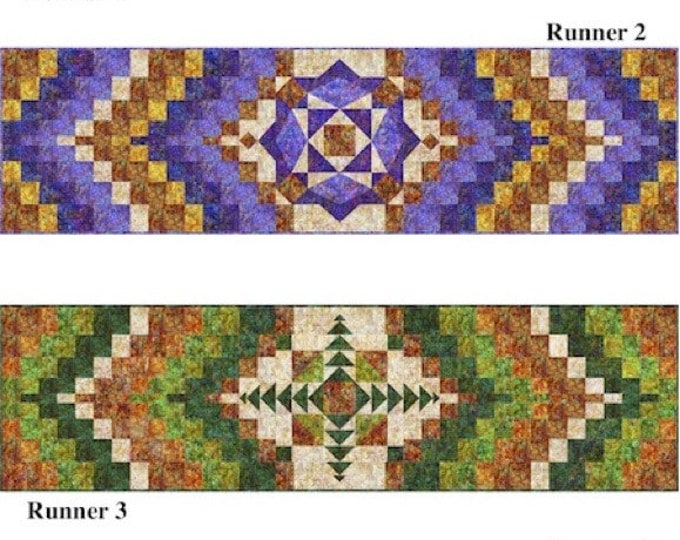Gypsy Soul 4-in-1 Bargello Table Runner Pattern by Pine Tree Country Quilts 20" x 74"