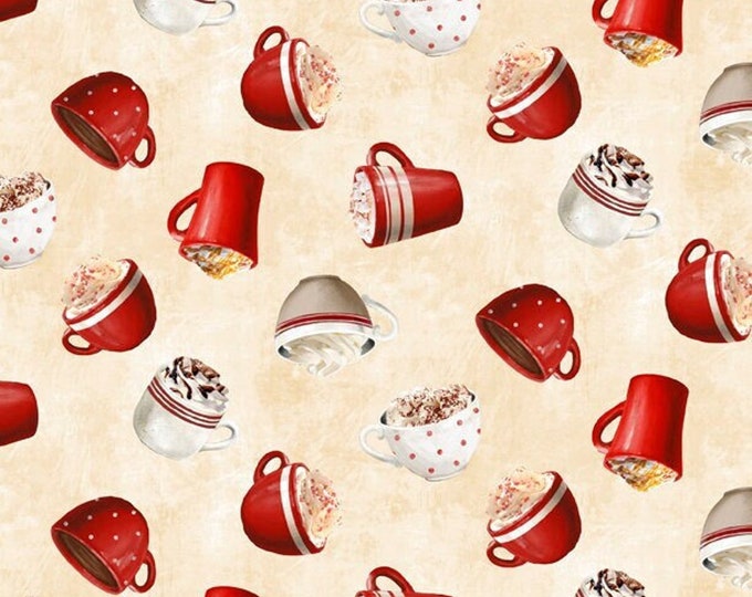 Time for Hot Cocoa Candy Cream Tossed Hot Chocolates Fabric by Conrad Knutsen for Wilmington Prints # 30524 232