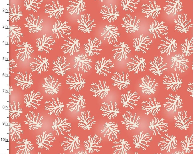 Beach Travel Coral Quilting Fabric by Three Wishes By The Yard