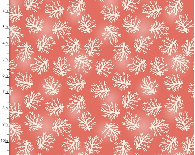 Beach Travel Coral Quilting Fabric by Three Wishes 25" Piece