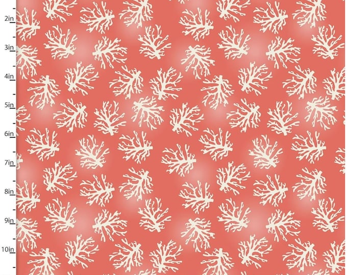 Beach Travel Coral Quilting Fabric by Three Wishes By The Yard