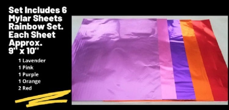 MYLAR Sheets for Machine Embroidery RAINBOW Set, Card Making, Crafting,  Multiple Colors Available 