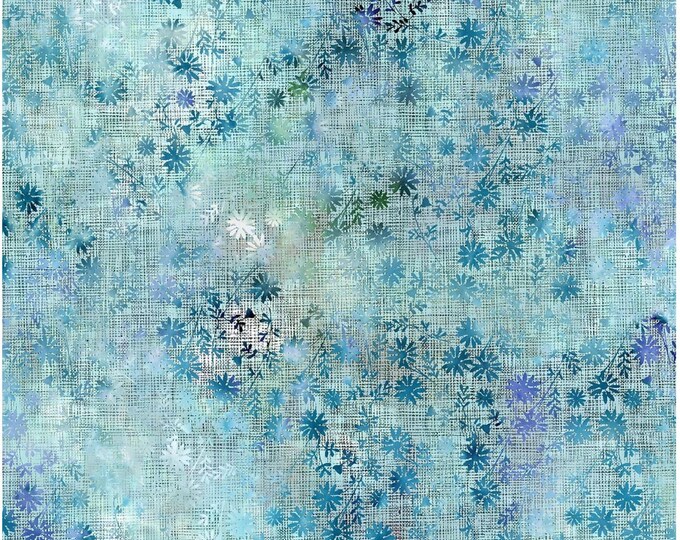 Haven Wildflower Blue/Green Digital Quilting Fabric by Jason Yenter for In the Beginning Fabrics 6HVN-2, By the Yard