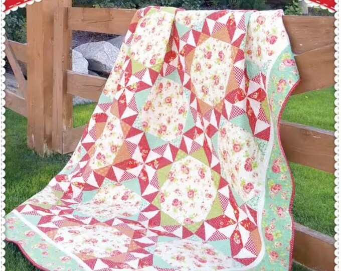 Farmhouse Quilt Pattern by Shabby Fabrics 72.5" x 96.5"