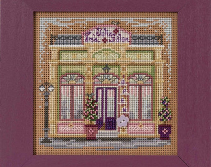 Tres Jolie Salon Beaded Counted Cross Stitch Kit by Mill Hill MH14-2213 Glass Beads, Spring Series Main Street Collection