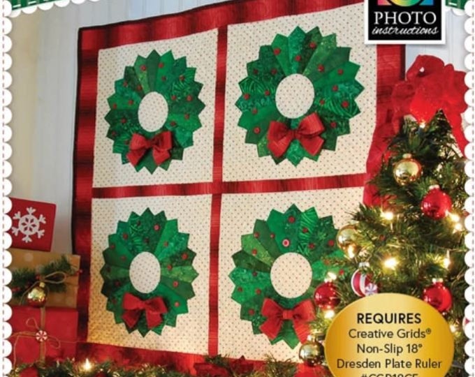 Christmas Wreath Wall Hanging Pattern by Shabby Fabrics Size 33" x 33" Quilting & Sewing Pattern