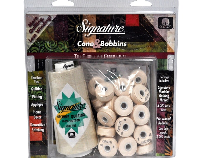 Parchment Signature Cone Thread & Size M Style Pre-Wound Bobbin Thread Set