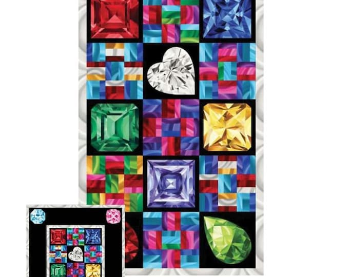 Twist Jewel Box Quilt Pattern by MJ Kinman Northcott 40" x 64" or 68" x 92"