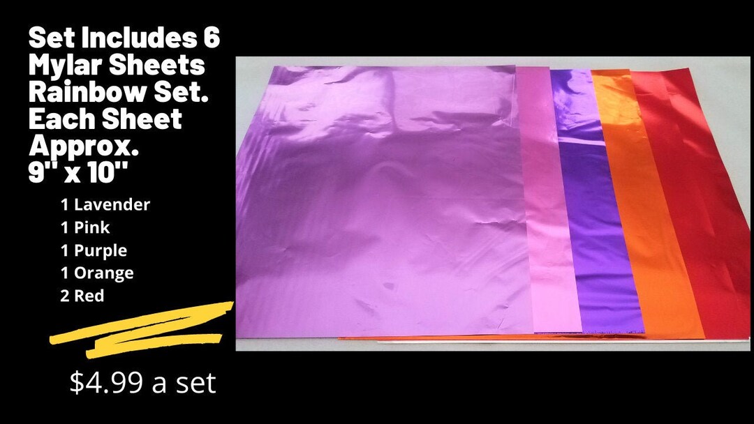 MYLAR Sheets for Machine Embroidery RAINBOW Set Card Making Etsy