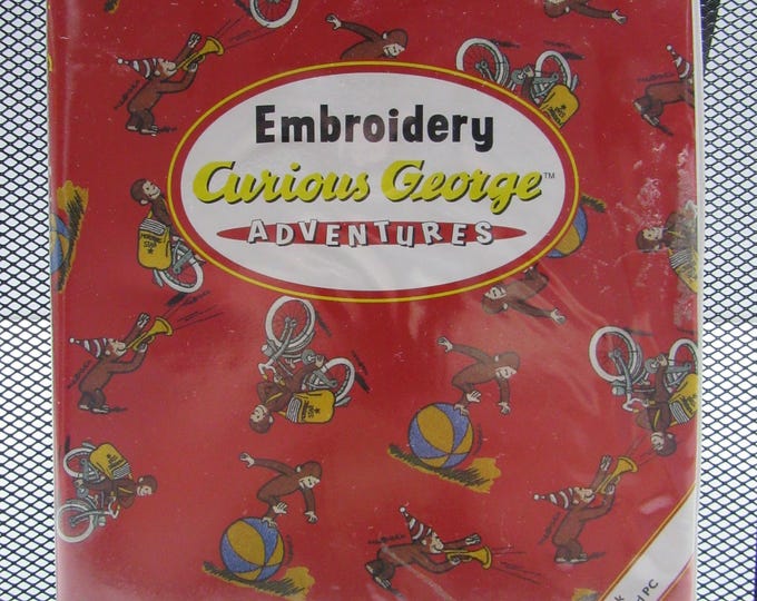 Vintage Curious George Husqvarna Viking Embroidery Disk for Designer 1 & PC