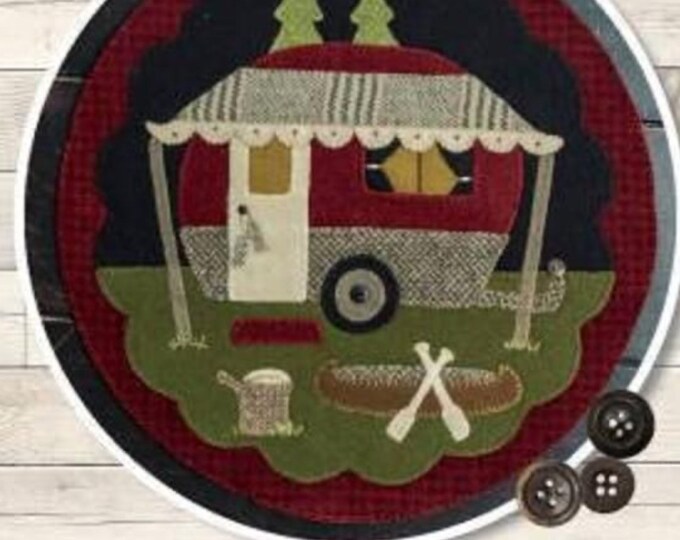 Vintage Campers Thru The Year June - Wool Applique Pattern by Buttermilk Basin Finished Size 12” Round