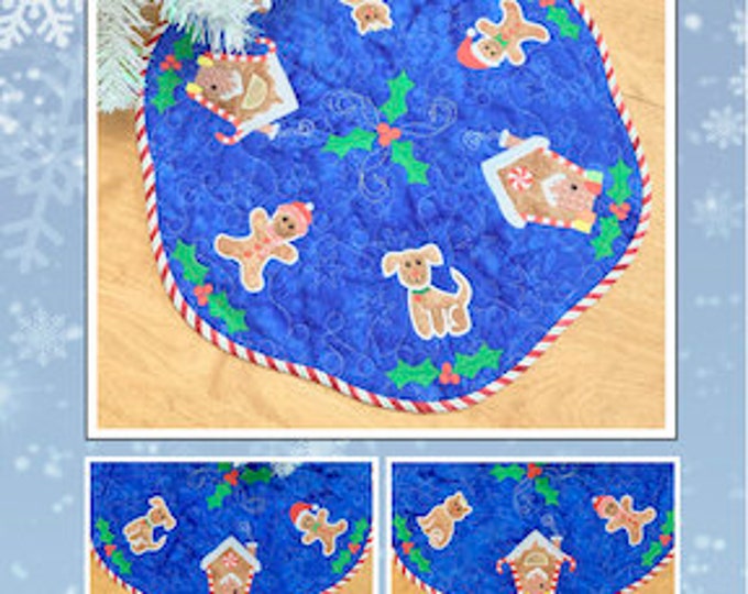 Gingerbread Lane Machine Embroidery & Quilting Table Topper Mat by Amelie Scott Designs