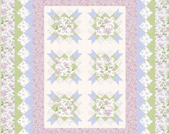 Beautiful Botanicals Pieced Quilt Pattern by The Whimsical Workshop Heidi Pridemore 74" x 92"