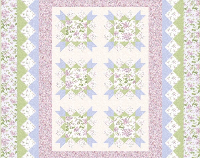 Beautiful Botanicals Pieced Quilt Pattern by The Whimsical Workshop Heidi Pridemore 74" x 92"