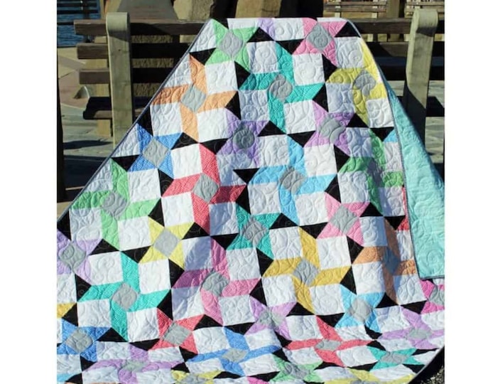 Sway Fat Quarter Friendly Quilt Pattern by Charisma Horton 72" x 96"