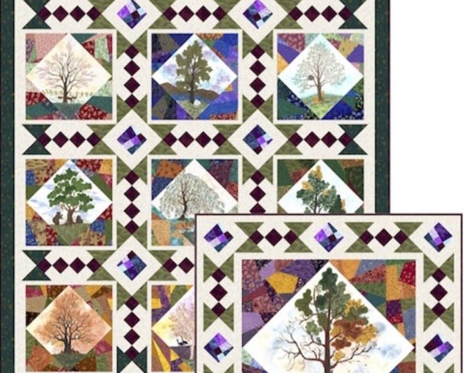 His Majesty, the Tree Pieced Panel Quilt Pattern by Pine Tree Country Quilts 57" x 75.5" or 39" x 39"