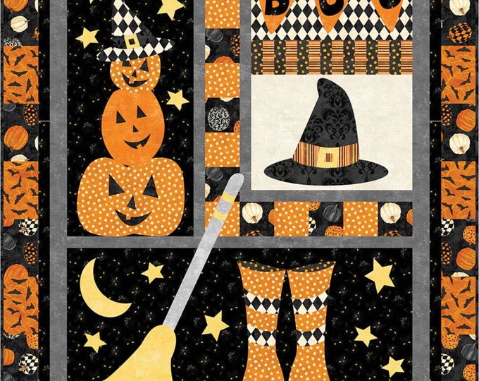 Hocus Pocus Halloween Fusible Applique Quilt Pattern by The Whimsical Workshop 41" x 51"