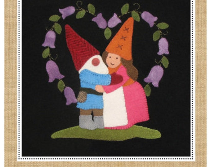 Gnome in Love February It's a Gnome's World Wool Applique Pattern by Cotton Tales Designs