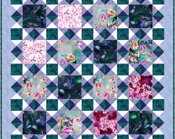 Happy Dance Pieced Quilt Pattern by The Gourmet Quilter 58" x 58"