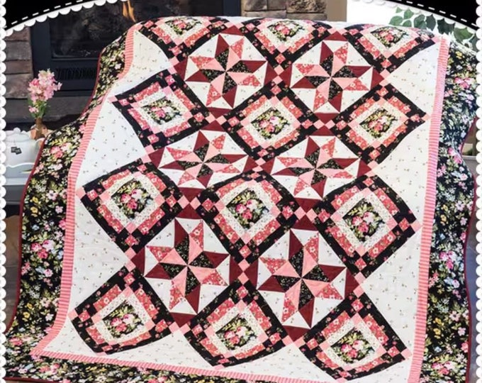 Wild Rose Quilt Pattern by Shabby Fabrics 66.5" x 83.5"