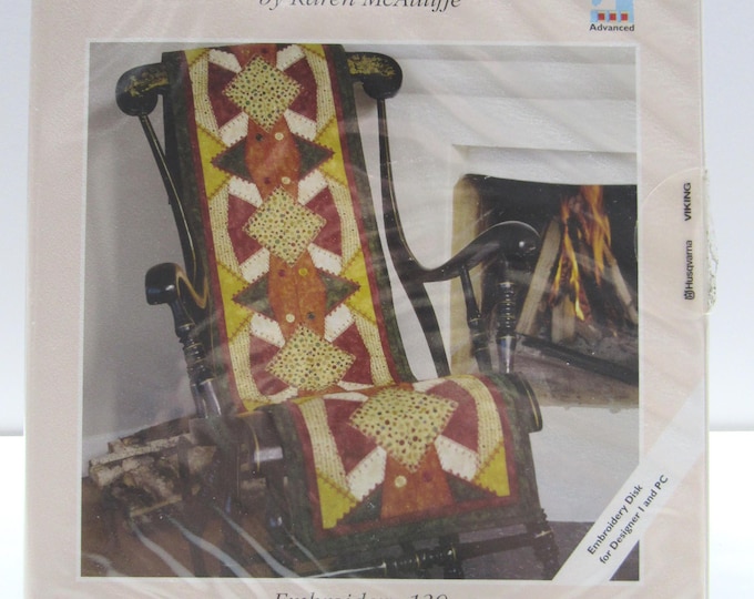 Vintage Crazy Patch Embroidery by Karen McAuliffe Husqvarna Viking Embroidery Disk for Designer 1 & PC