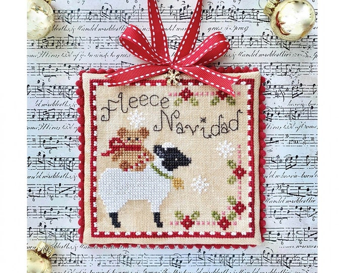 Fleece Navidad Christmas Sheep Cross Stitch Pattern by Misty Pursel Luminous Fiber Arts Holiday, Teddy Bear