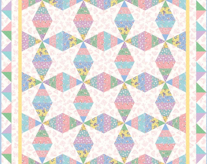 Cute as a Button Pieced Quilt Pattern by The Whimsical Workshop Heidi Pridemore 60" x 72"