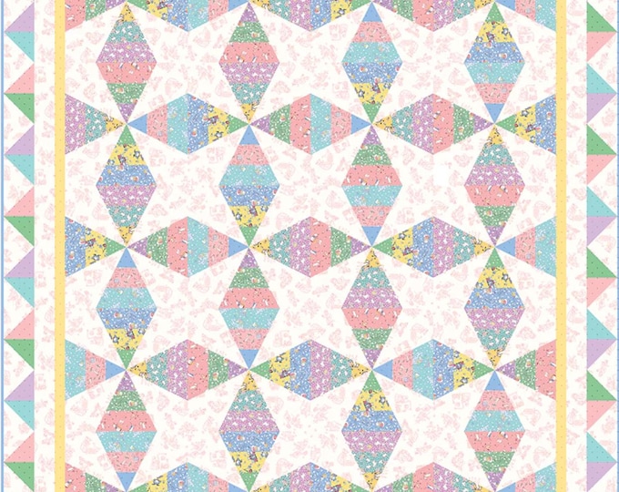 Cute as a Button Pieced Quilt Pattern by The Whimsical Workshop Heidi Pridemore 60" x 72"
