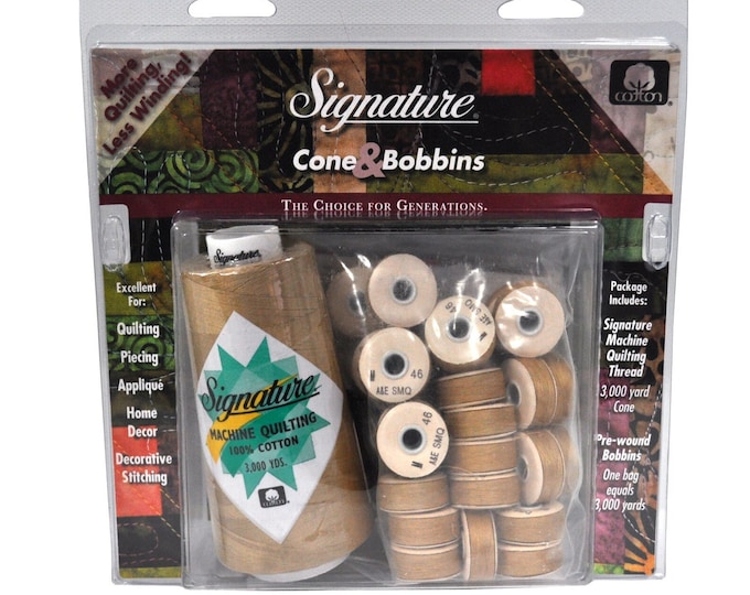 Wheat Signature Cone Thread & Size M Style Pre-Wound Bobbin Thread Set